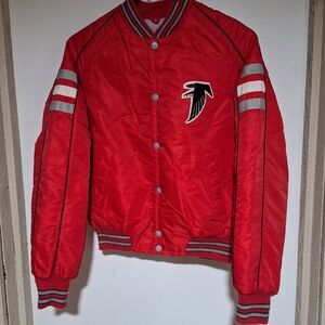 NFL Red Bomber Jacket with Black and Gray Accents